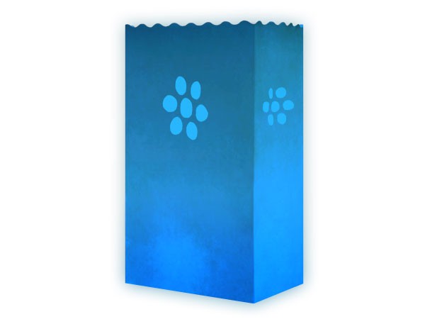 10 Stk. Laterne Lichttüten blau Blume