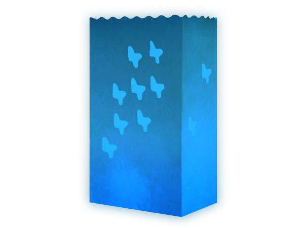 10 Stk. Laterne Lichttüten blau Schmetterlinge