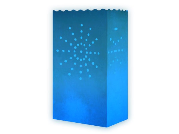 10 Stk. Laterne Lichttüten blau Sonne
