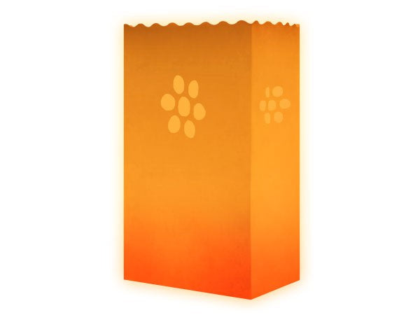 10 Stk. Laterne Lichttüten orange Blume