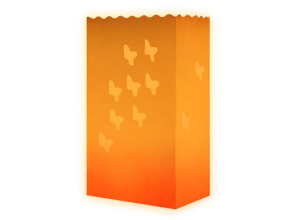 10 Stk. Laterne Lichttüten orange Schmetterlinge