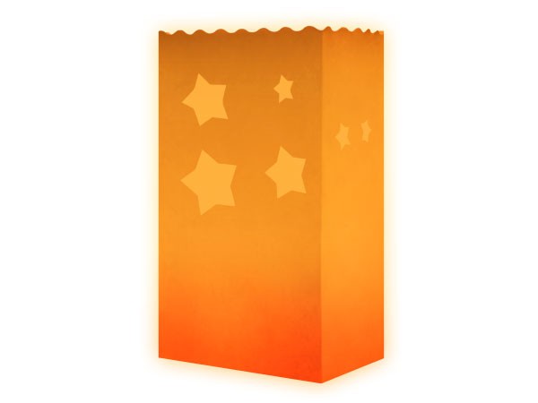 10 Stk. Laterne Lichttüten orange Sterne