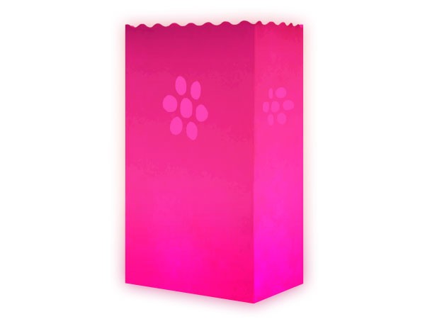 10 Stk. Laterne Lichttüten pink Blume