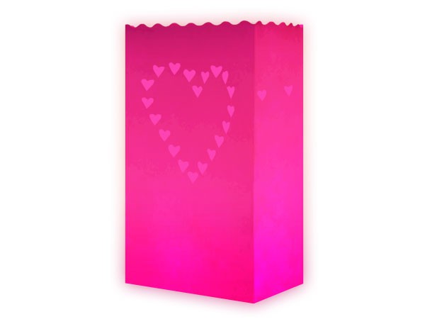 10 Stk. Laterne Lichttüten pink Herzen