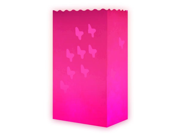 10 Stk. Laterne Lichttüten pink Schmetterlinge