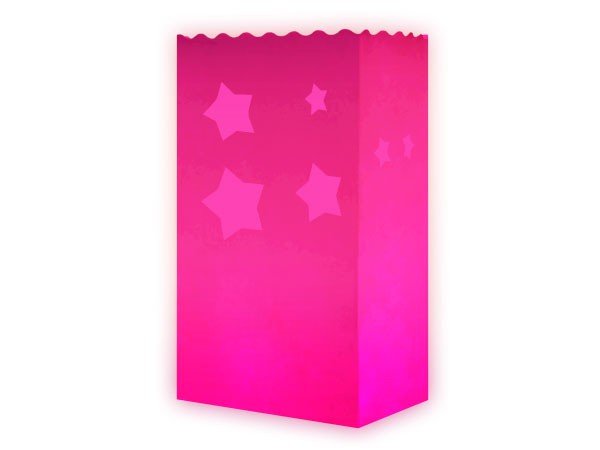 10 Stk. Laterne Lichttüten pink Sterne