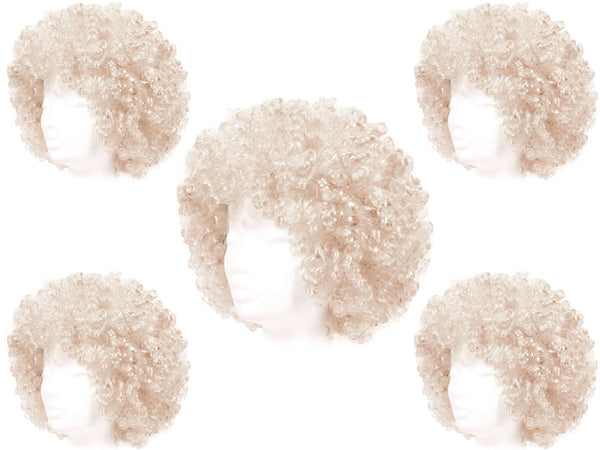 5 Stück Blonde Mega Funky Party XXL Afro Perücke