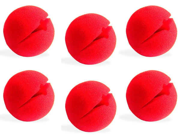 6 Stück Clownnase Rot Clown Nasen Karneval Red Nose Fasching Schaumgummi Schaumstoffnase