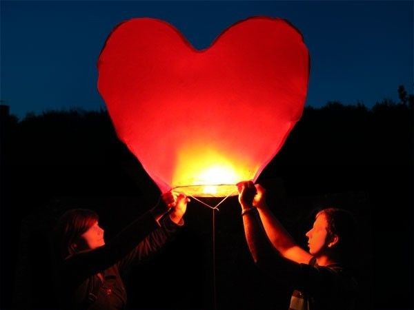 10 unidades Farol volador ecolo farolillos voladores Sky lantern el corazón ROJO