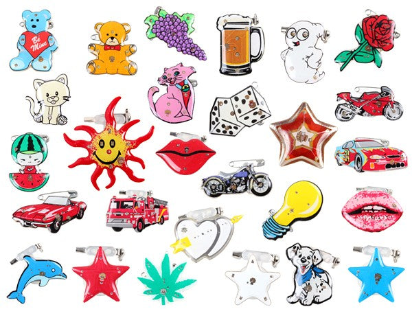 Blinki LED Anstecker Blinky Brosche LED Pin Button viele Motive