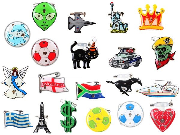 Blinki LED Anstecker Blinky Brosche LED Pin Button