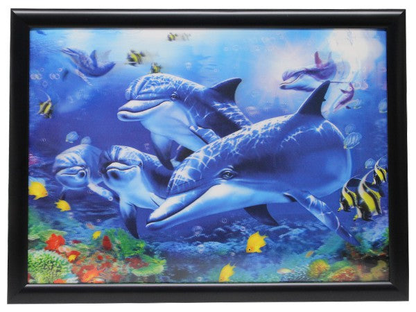 3D Effekt Bilder Wandbild Effektbild Bild Wandbilder mit Rahmen Delfine 407
