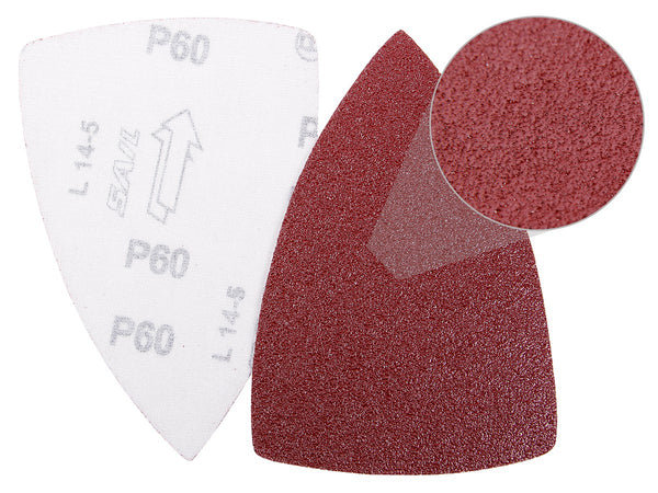 100 Stück Klett Schleifblätter Dreieck Schleifpapier Multischleifer Ø 150 mm, Korn 60