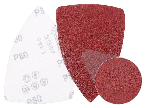 100 Stück Klett Schleifblätter Dreieck Schleifpapier Multischleifer Ø 150 mm, Korn 80