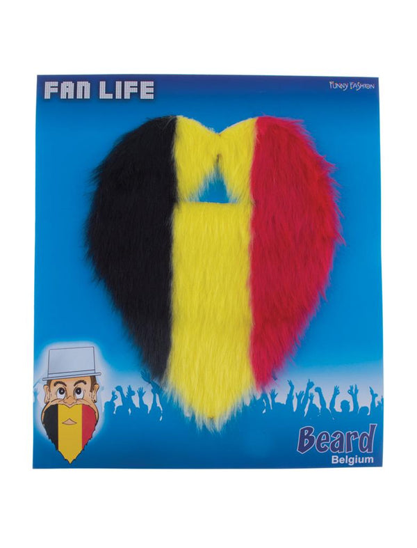 Belgien Bart für Erwachsene - schwarz gelb rot Fanartikel, WM, EM, Fußball Fanartikel  - Nationalmannschaft
