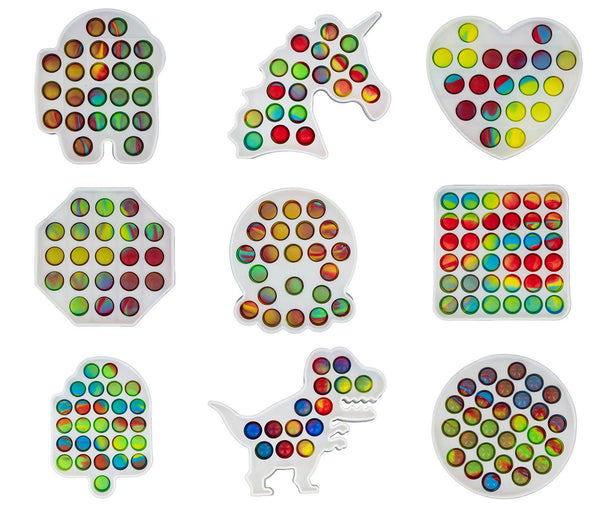 Alsino Push Pop Bubble Spielzeug Kunststoff Weiß, Bunt Fidget Popper für Kinder Antistress ADHS
