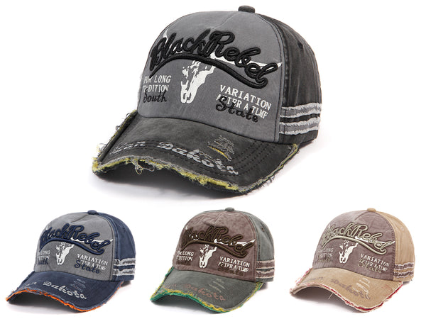 Baseball Cap Unisex Black Rebel Retro Vintage