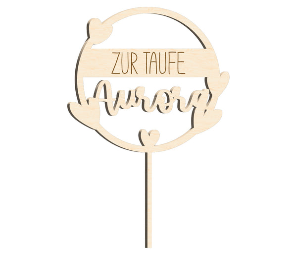 Personalisierbarer Cake Topper Tortenstecker zur Taufe oder Konfirmation