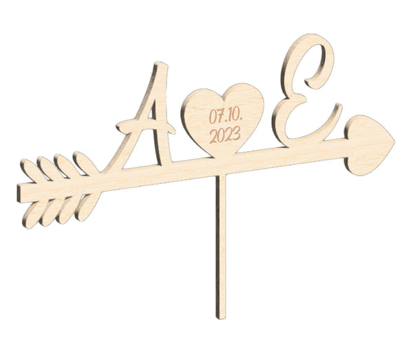 Alsino Cake Topper mit Namen personalisiert Hochzeit Kuchentopper