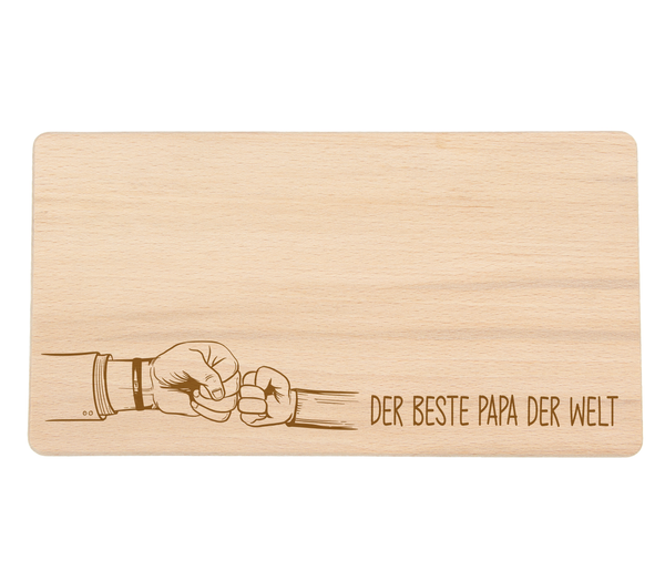 Alsino Frühstücksbrettchen Brettchen mit Gravur - Geschenk für Papa Vater Vatertag Vatertagsgeschenk, 22 x 11,5 cm - Holzbrett Frühstück