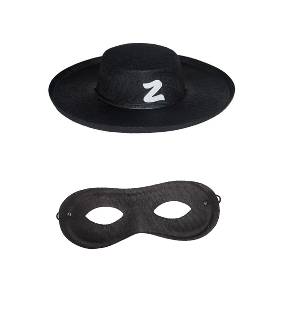 Banditen Kostüm Bandit 2-teiliges Set Räuber Verkleidung Maske Hut Fasching Karneval Outfit Zubehör Accessoire