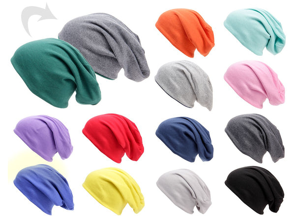 2in1 Beanie Wendemütze Slouch Herbstmütze 2 farbig