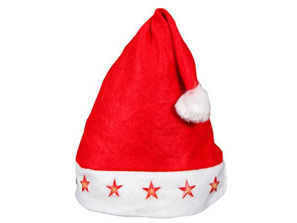 12 Stück Weihnachtsmützen Nikolausmützen blinkend 15