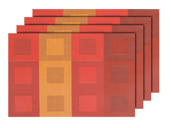 Alsino 4er Set edle Platzmatten TS-71 rot bunt Tisch Sets Platzset Tischmatten Untersetzer Platzdeckchen
