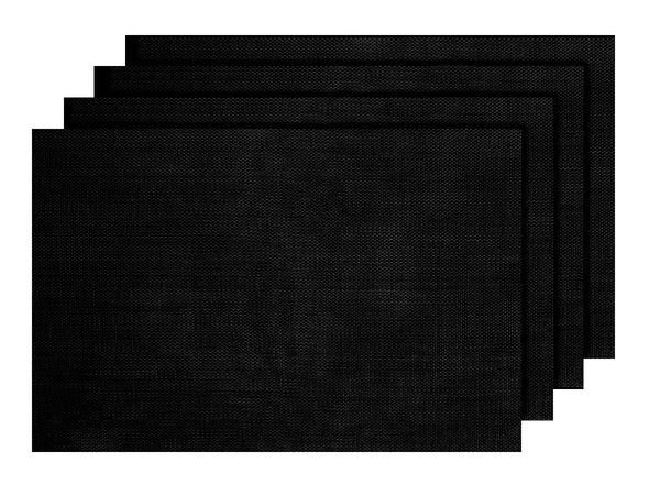 Alsino 4er Set edle Platzmatten TS-111 schwarz Tisch Sets Platzset Tischmatten Untersetzer Platzdeckchen