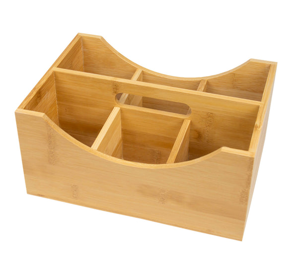 Büro Organizer Aufbewahrungsbox Schreibtisch-Organizer 100% Bambus 26 x 12 x 6 cm Stiftebox Halter, nachhaltig & ökologisch