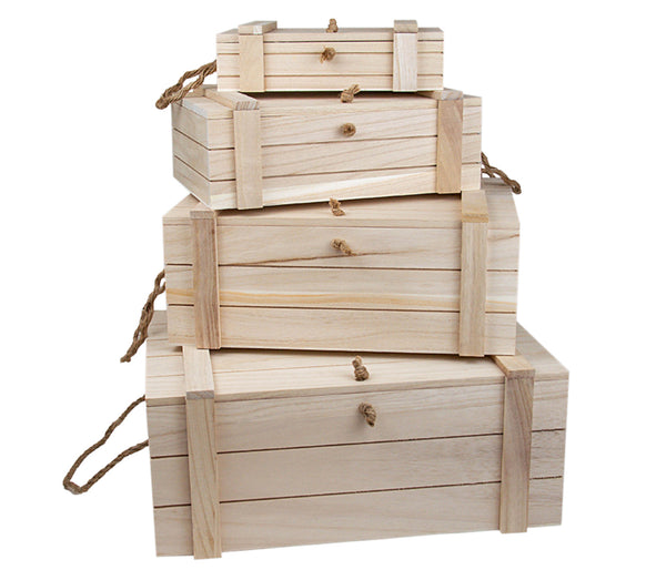 Holzboxen - Set mit Deckel personalisiert Holzkisten Aufbewahrungsboxen