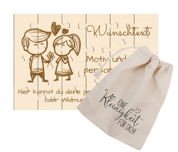 Puzzle Holz Motiv und Text personalisierbar Wunschtext Geschenkidee