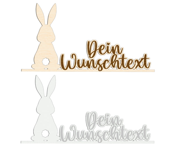 Hase Aufsteller personalisiert mit Wunschtext Dekoaufsteller Geschenkidee Osterdeko