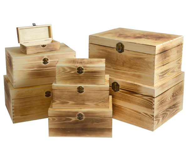 Holzboxen personalisiert geflammt Aufbewahrungsbox Holz Regal Dekoration