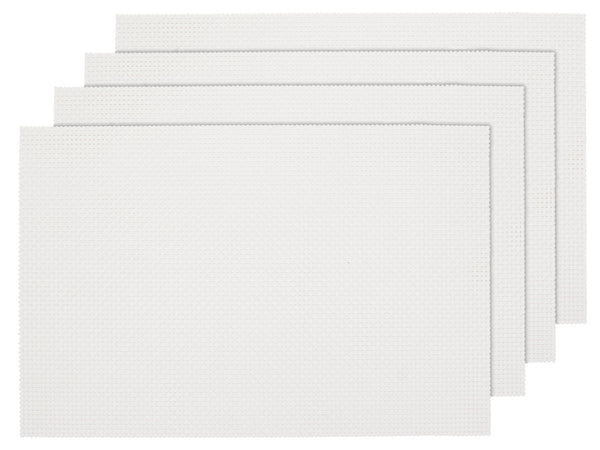Alsino 4er Set edle PlatzmattenTS-14 weiß Tisch Sets Platzset Tischmatten Untersetzer Platzdeckchen