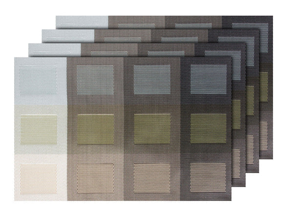 Alsino 4er Set edle Platzmatten TS-68 dunkelbraun bunt Tisch Sets Platzset Tischmatten Untersetzer Platzdeckchen