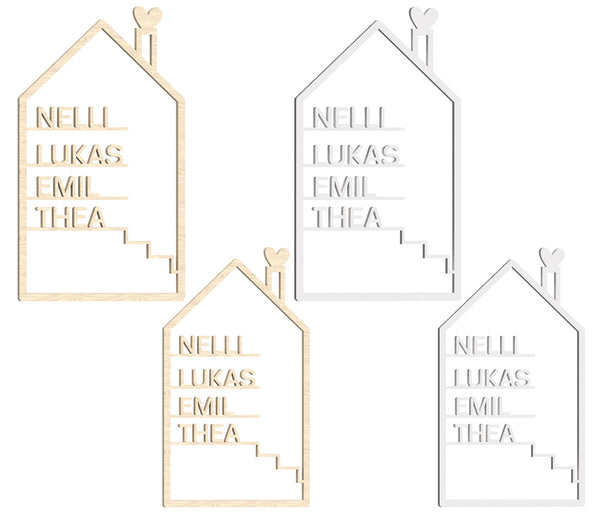 Haus personalisiert mit Namen 20 cm & 30 cm - Geschenkidee Dekoration für zu Hause