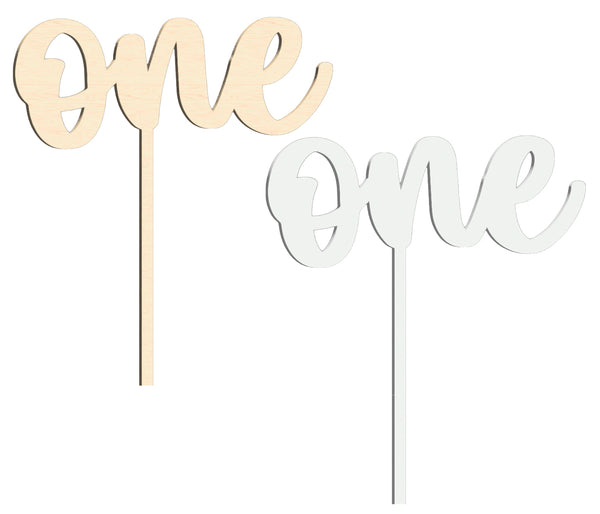 Cake Topper mit dem Schriftzug - one - Dekoaccessoire Kuchen Torte